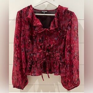 Steve Madden Red Ruffle Women's Top